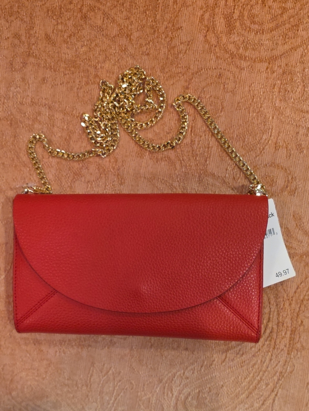 14th & Union Red Leather Chain Wallet Crossbody